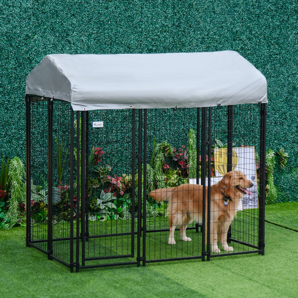 Dog kennel with waterproof and UV-resistant cover