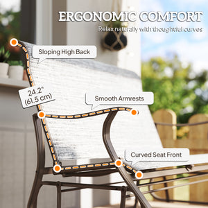 Double rocking chair with armrests, mesh seat and back, grey