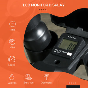 Magnetic Resistance Exercise Bike with LCD Display, Black and Yellow