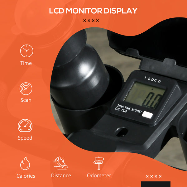 Magnetic Resistance Exercise Bike with LCD Display, Black and Yellow