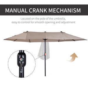 15-foot double parasol, beige