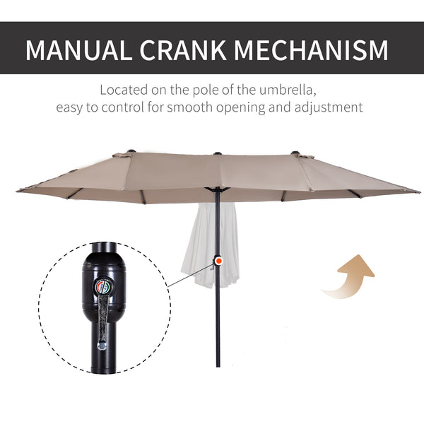 15-foot double parasol, beige