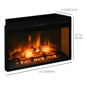 27-inch 1400W Built-in Electric Fireplace, Black