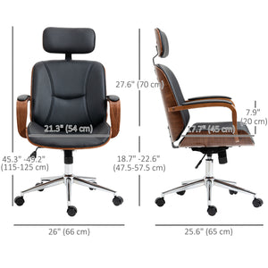 Office chair with removable headrest, adjustable height, black.