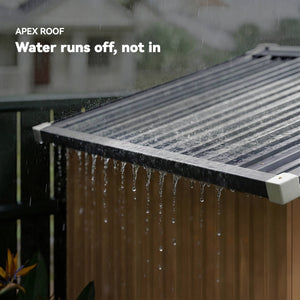 Metal garden shed, with lockable double door and 4 vents, brown.