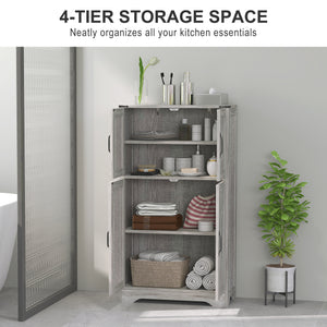 Farmhouse Kitchen Pantry with Adjustable Shelves, Gray