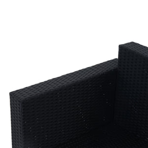 2 Piece Wicker Living Room Set with Loveseat and Two Seater Ottoman, Cream White