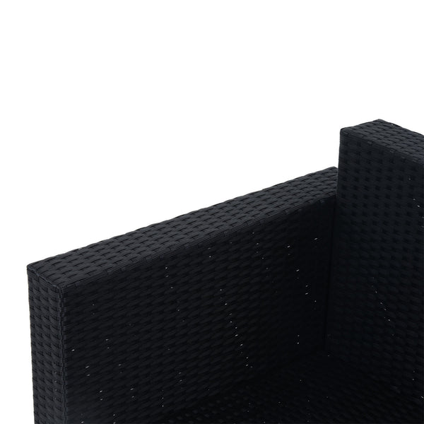 2 Piece Wicker Living Room Set with Loveseat and Two Seater Ottoman, Cream White