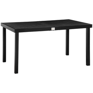 Rectangular aluminum garden table, black