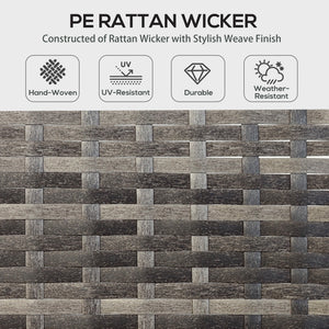 6 Piece Outdoor Rattan Sofa Set with Dining Table and Chairs Sky Blue