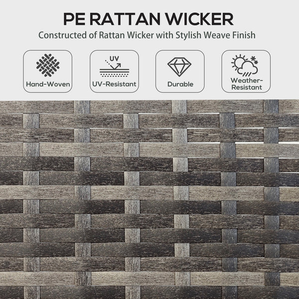 6 Piece Outdoor Rattan Sofa Set with Dining Table and Chairs Sky Blue