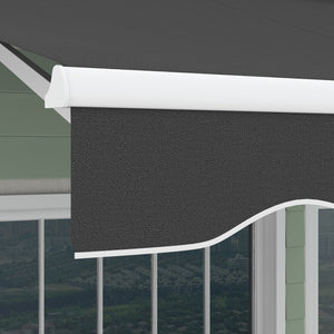 9.8 x 11.8 ft retractable electric awning with remote control, grey 