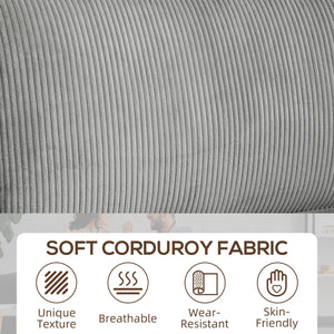 3-seater fabric sofa with spring cushion and cup holders, light grey