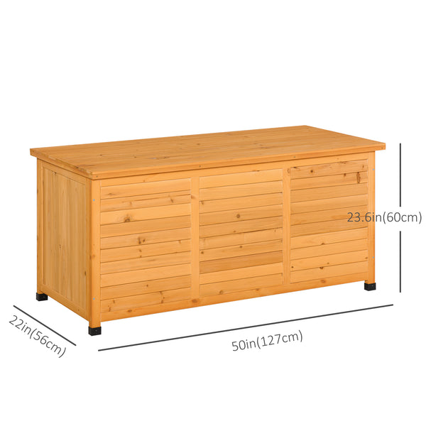 75 Gallon Wooden Storage Box with Vent and Weather Resistant Finish, Yellow