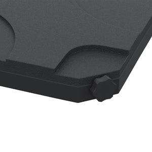 Set of 4 weights for offset parasol bases, fillable with sand or water, black