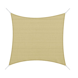 Outdoor Rectangular Shade Sail - 12' x 12' with Bag, Sand