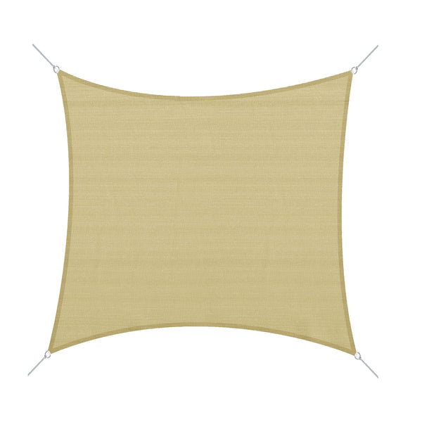 Outdoor Rectangular Shade Sail - 12' x 12' with Bag, Sand