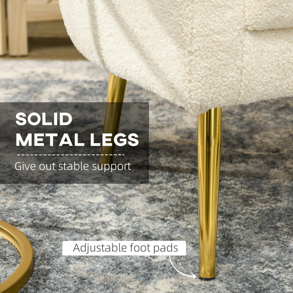 Barrel accent chair with removable headrest, cream white