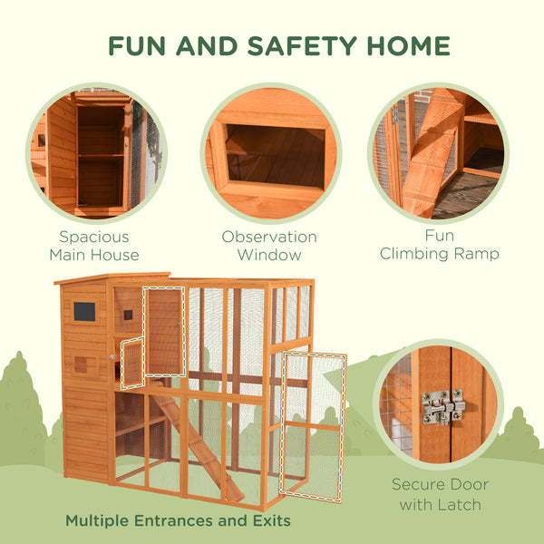 Large wooden cat house