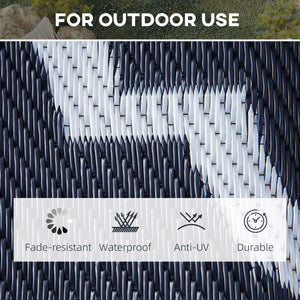 Reversible outdoor rug, dark blue