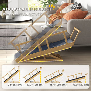 Adjustable and foldable stairs with anti-slip mat