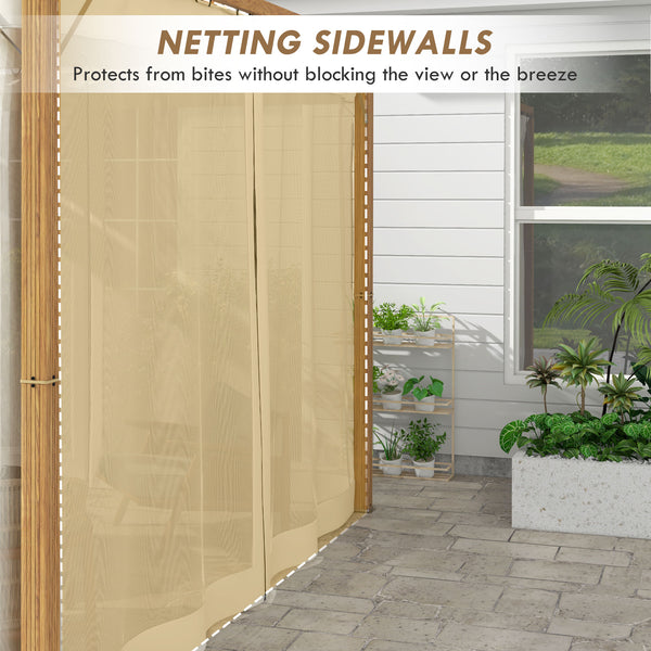 Retractable pergola 10 x 10 with mosquito nets