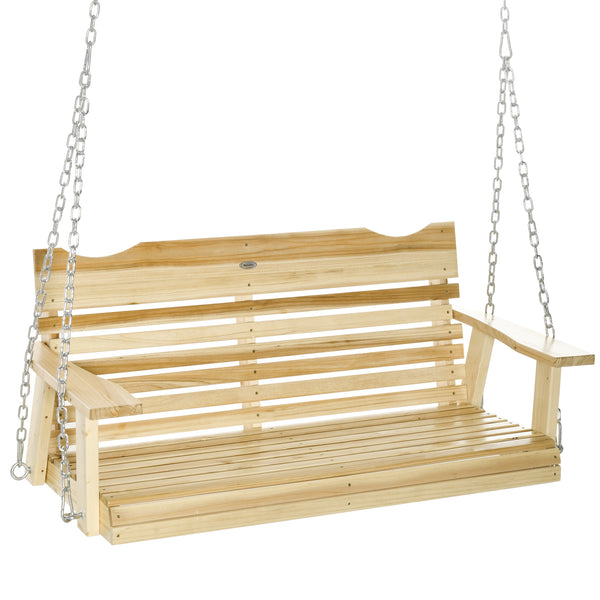 2-seater porch swing, natural wood