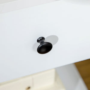 Set of 2 side tables with drawer and lower shelf, white