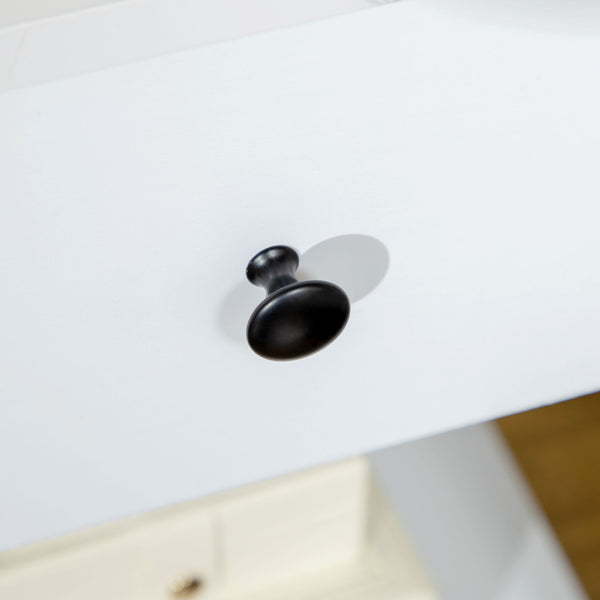 Set of 2 side tables with drawer and lower shelf, white