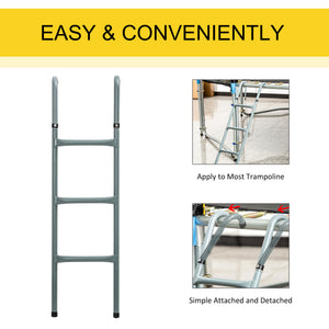 Steel trampoline ladder for 12 and 14 foot trampolines
