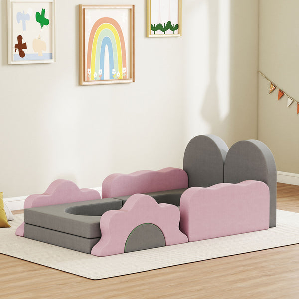 12-Piece Climbing Toys with Ball Pit (Balls Not Included), Gray