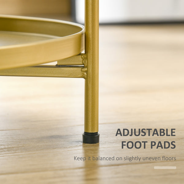 2-Tier Gold Side Table
