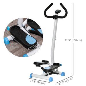 Twist Stepper with Adjustable Resistance and LCD Display - White and Blue