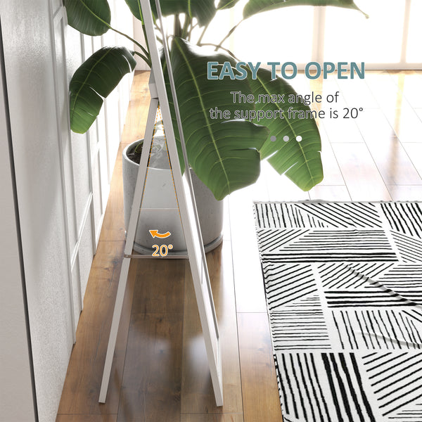 Full length standing mirror with white frame