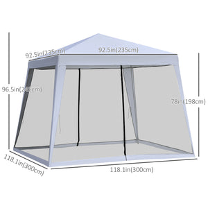 10 x 10 garden tent with mosquito net, grey
