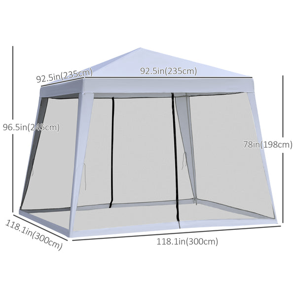 10 x 10 garden tent with mosquito net, grey