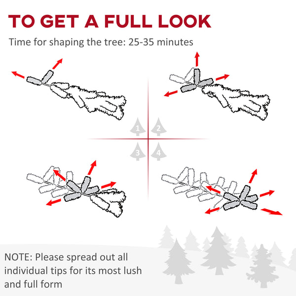 7.5ft Pre-Lit Artificial Christmas Tree with Warm White LED Light