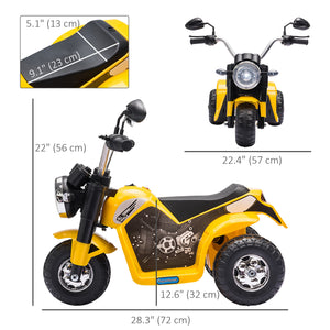 6V 3-wheel electric motorcycle, yellow