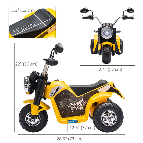 6V 3-wheel electric motorcycle, yellow