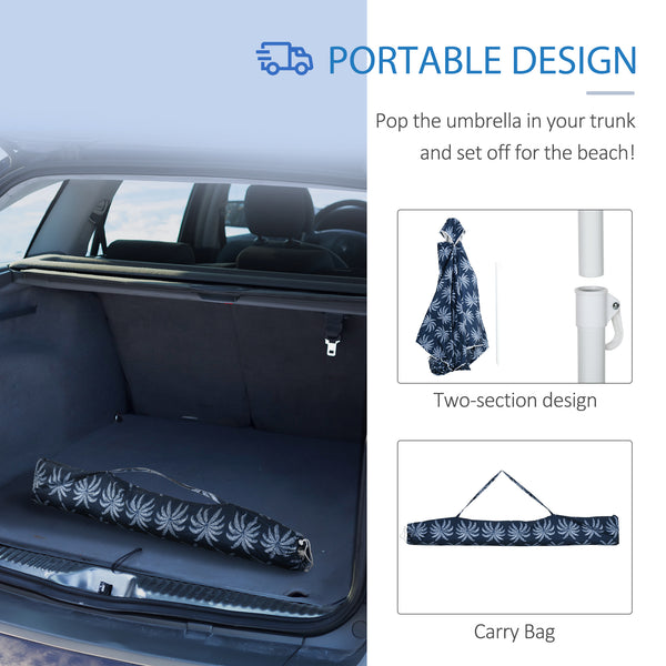 6.5-foot beach umbrella, dark blue 