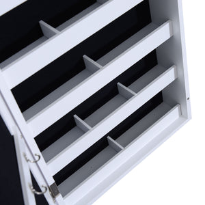 Jewelry armoire with full-length mirror, white