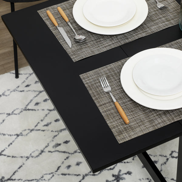 Country-style drop-leaf kitchen table for small spaces, folding, black