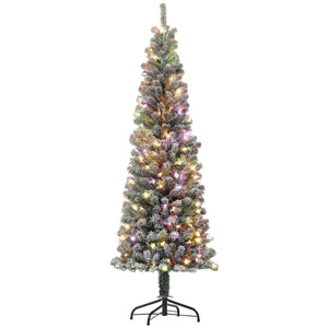 6ft Pre-Lit Frosted Artificial Christmas Tree with Remote Control