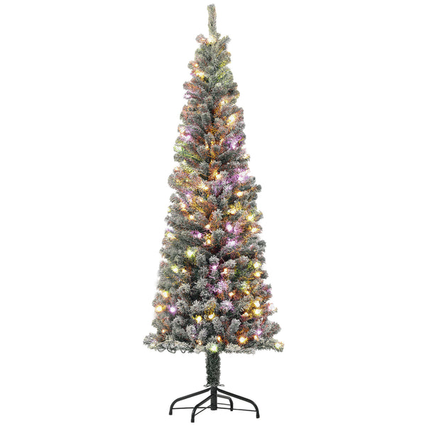 6ft Pre-Lit Frosted Artificial Christmas Tree with Remote Control