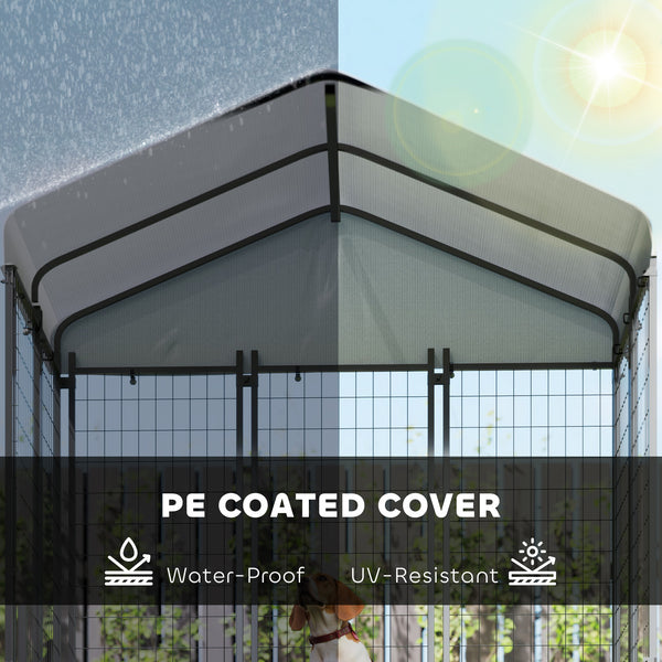 Dog kennel with waterproof and UV-resistant cover
