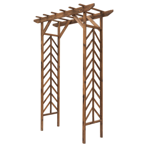Arched trellis with pergola-style roof