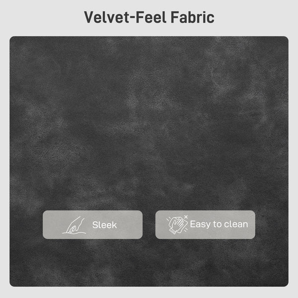 2 seater sofa with solid wood legs upholstered in faux leather, gray