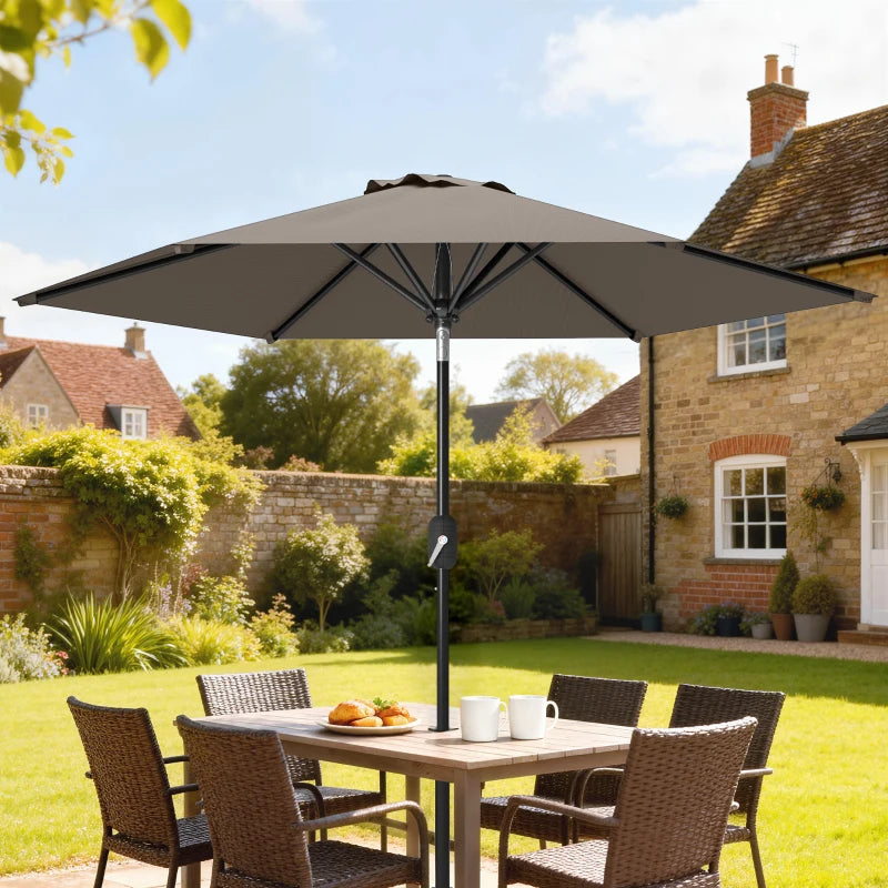 7.5 ft. 6-rib dark grey patio umbrella