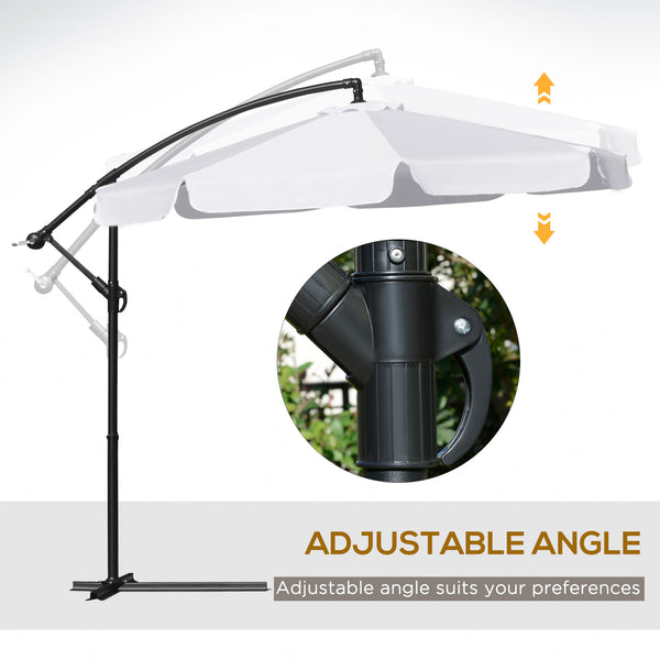 9-foot cantilever parasol with easy tilt adjustment, white