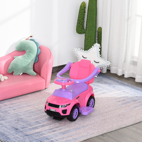 2 in 1 push car for children, pink